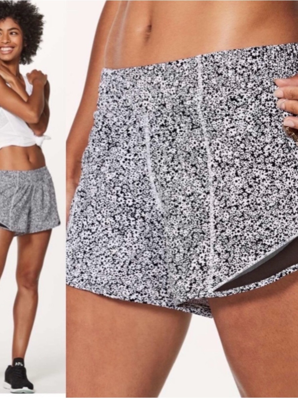Lululemon Hotty Hot Short Long 4” in Ditsy Daisy